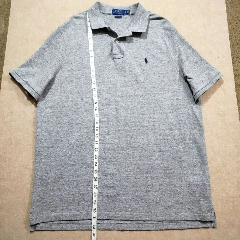Polo by Ralph Lauren Gray Short Sleeve Polo Men's Shirt. #C